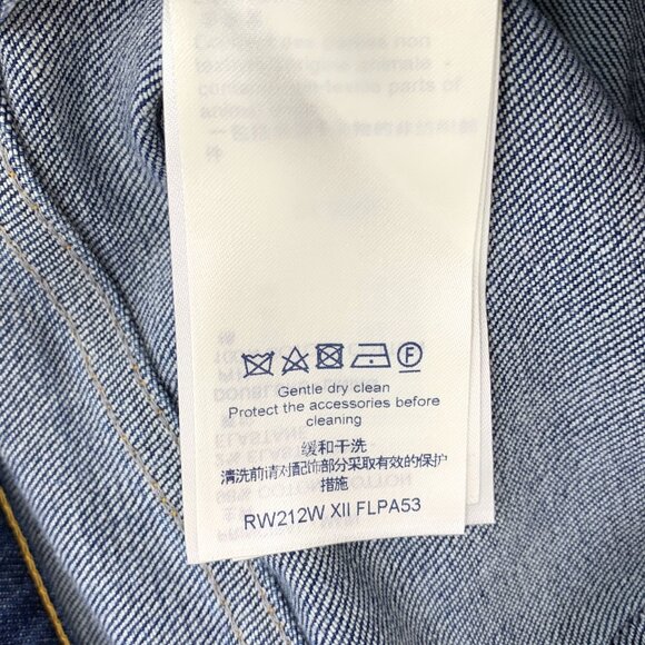 IW0253 Louis Vuitton Dark Blue Logo Leather Buckle Cotton Casual Denim Shorts Si - Picture 7 of 9